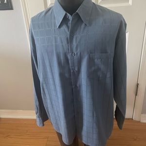 Bruno B Sueded Microfiber Long Sleeve Blue Shirt Size XL